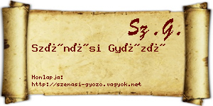 Szénási Győző névjegykártya